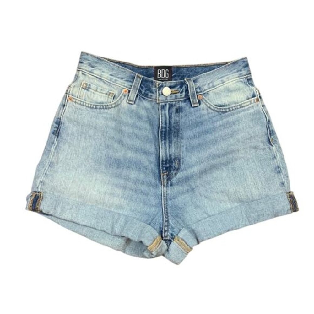 BDG Urban Outfitters Mom High-Rise Rolled Cuffed Denim Jean Shorts